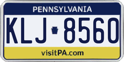 PA license plate KLJ8560