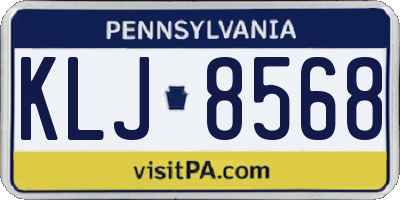 PA license plate KLJ8568