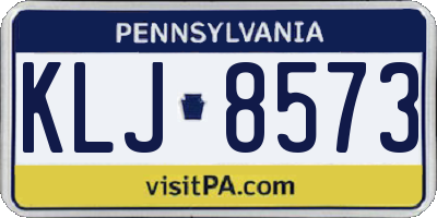 PA license plate KLJ8573