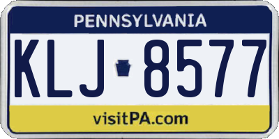 PA license plate KLJ8577