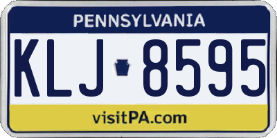 PA license plate KLJ8595