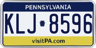 PA license plate KLJ8596