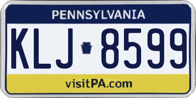 PA license plate KLJ8599