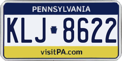 PA license plate KLJ8622