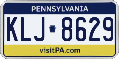 PA license plate KLJ8629
