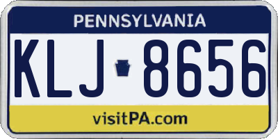PA license plate KLJ8656