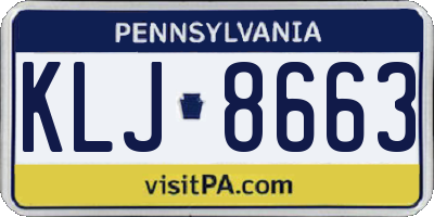 PA license plate KLJ8663