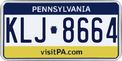 PA license plate KLJ8664