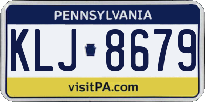 PA license plate KLJ8679