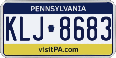 PA license plate KLJ8683