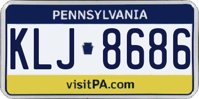 PA license plate KLJ8686