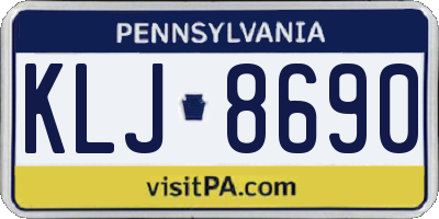 PA license plate KLJ8690