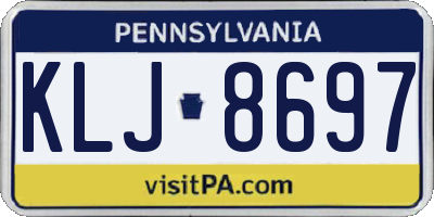 PA license plate KLJ8697