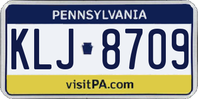 PA license plate KLJ8709