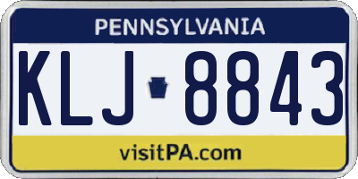 PA license plate KLJ8843