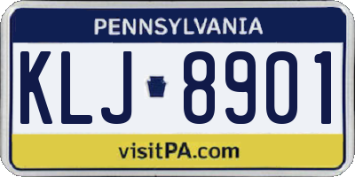 PA license plate KLJ8901
