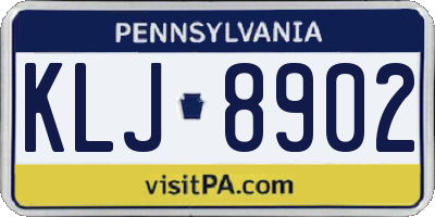 PA license plate KLJ8902