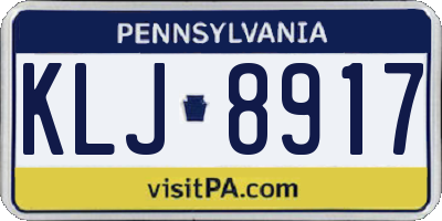 PA license plate KLJ8917