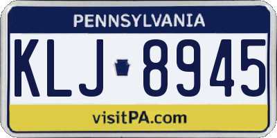 PA license plate KLJ8945