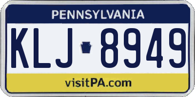 PA license plate KLJ8949