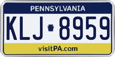 PA license plate KLJ8959