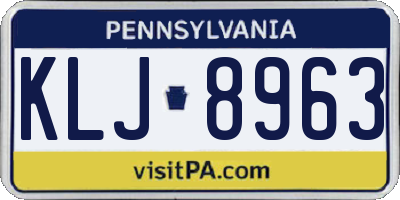 PA license plate KLJ8963