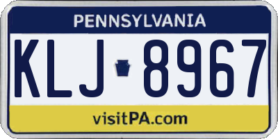 PA license plate KLJ8967