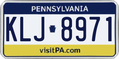 PA license plate KLJ8971