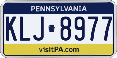 PA license plate KLJ8977