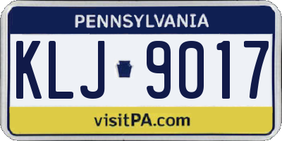 PA license plate KLJ9017