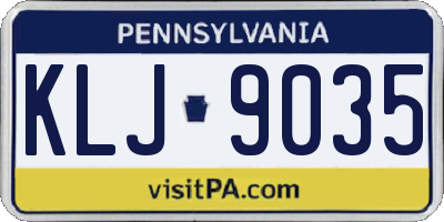 PA license plate KLJ9035
