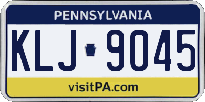 PA license plate KLJ9045