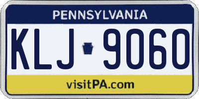 PA license plate KLJ9060