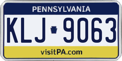 PA license plate KLJ9063