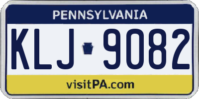 PA license plate KLJ9082