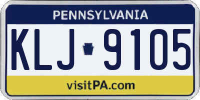 PA license plate KLJ9105