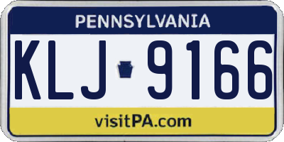 PA license plate KLJ9166