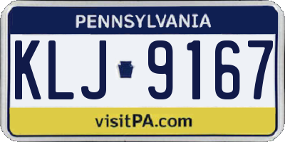 PA license plate KLJ9167