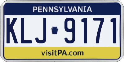 PA license plate KLJ9171