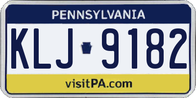 PA license plate KLJ9182