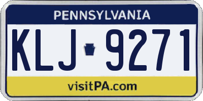 PA license plate KLJ9271