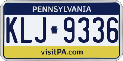 PA license plate KLJ9336