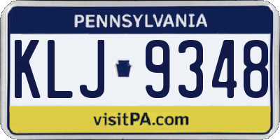 PA license plate KLJ9348