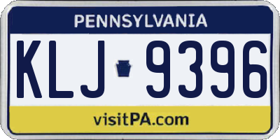 PA license plate KLJ9396