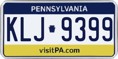 PA license plate KLJ9399