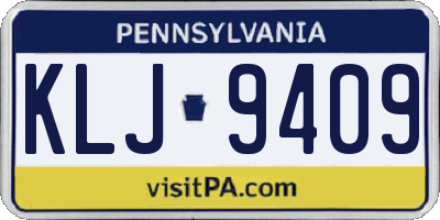 PA license plate KLJ9409