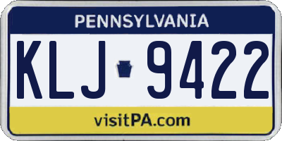 PA license plate KLJ9422