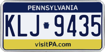 PA license plate KLJ9435