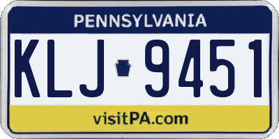PA license plate KLJ9451