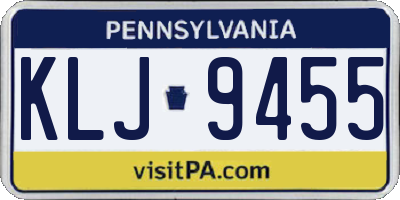 PA license plate KLJ9455
